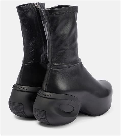 G leather clog ankle boots in black 